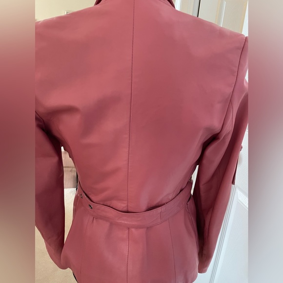 VIAVENETO 100% leather jacket size XS nice smoky rose colour - Picture 4 of 6